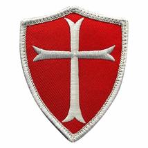 Knights Templar Cross Shield Tactical Hook Patch Red-White - £5.46 GBP