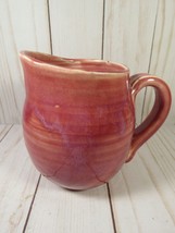 Studio Art Pottery Pitcher- Creamer  Pink Drip Glazed Small 4&quot; x 5.5&quot;. - £7.80 GBP