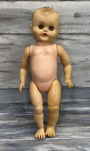 Vtg 50s Baby Doll Uneeda Molded Hair Drink Wet Sleepy Eye 20” Vinyl AS IS - £20.18 GBP