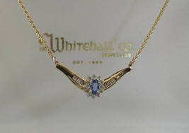 1/2ct Tanzanite and 1/3ct Diamond 14k Y Gold Necklace - Like New! - £881.42 GBP