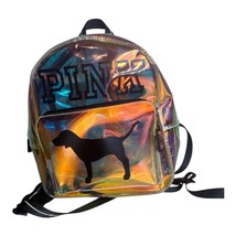 Victoria&#39;s Secret PINK Clear Mini Backpack Iridescent Glitter Sparkles - $24.00