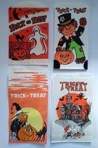 Halloween Candy Treat Bags Ghost Crescent Moon Man Scarecrow Black Cat W... - £9.75 GBP