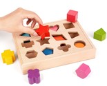Wooden Shape Color Sorting Toy For Toddler 1-3 Year Old Matching Box Gam... - $37.99