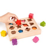 Wooden Shape Color Sorting Toy For Toddler 1-3 Year Old Matching Box Gam... - $33.99