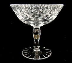 Vintage Clear Pressed Glass Compote Pedestal Bowl Lines Scallops Excellent 5.5&quot; - £12.65 GBP