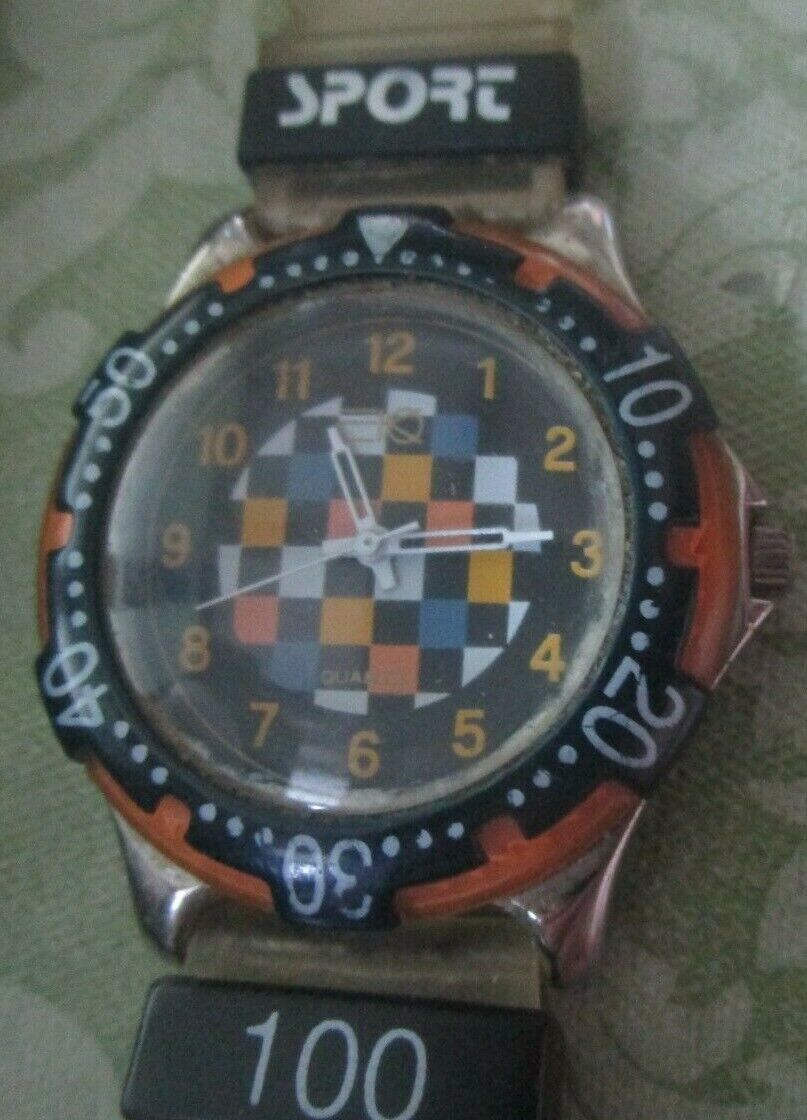 EKO Sport Quartz Black Dial Diver style checker dial - $9.49