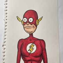The Flash As  Rick &amp; Morty Mashup Original Drawing By Frank Forte  DC Comics Art - £21.93 GBP