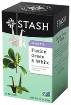 Stash, Fusion Green &amp; White Tea, Tea Bags, 18 ct - £7.61 GBP