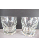 Libbey set of 2 cocktail glasses Bicardi etched bar logo rocks lowball w... - $14.69