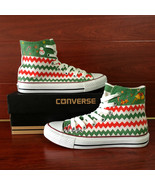 Unique Sneakers Converse Merry Christmas Original Design Hand Painted Shoes Gift - £117.20 GBP