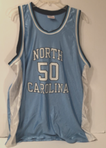 North Carolina Tar Heels #50 Blue Ncaa Vintage Izaw Basketball Jersey L - $34.95