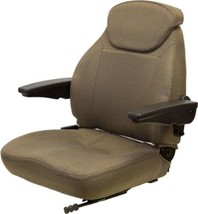 Brown Fabric Universal Tractor Seat Fits Case IH John Deere Ford New Hol... - $349.99