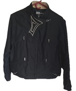 VTG JAMIE SADOCK BOMBER JACKET  Zip-Off Sleeves Black /Gold  Embroidery ... - $46.61 CAD
