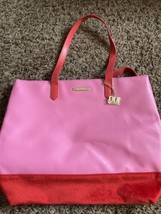 Juicy Couture Pink Red Velvet Shoulder Bag Tote Purse Charm Logo OUI - £15.80 GBP