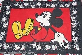 Disney Mickey Mouse Twin Sheet Fitted Flat 2 Pillowcases Window Valance Red - £43.22 GBP