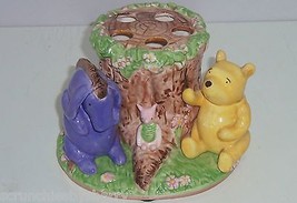 Disney Winnie Pooh Eeyore Piglet Toothbrush Holder Hand Painted Kids Bat... - $59.95