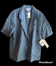 NWT Joanna Petites VTG Women&#39;s Button Down Shirt Blazer Petite Medium Sl... - $18.57