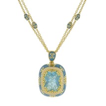 Lauren G Adams Moroccan Collection Blue Enamel Pendant Necklace - 18k Gold Plate - $150.58