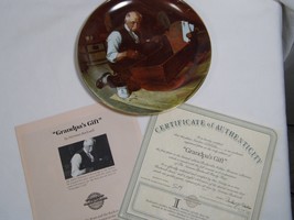 vintage Edwin Knowles ~ Norman Rockwell &quot;GRANDPA&#39;S GIFT&quot; Bradford Exchan... - $14.99