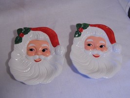 2 vintage Thrift Drug JC Penney Co. Christmas SANTA Claus utensil Holders dish - £9.58 GBP