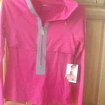 Womens Smart Seam Pink &amp; Grey Zippered Top Size Small/P/CH by Roxy Athletix - $29.99