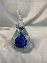 Adam Jablonski Poland Paperweight Crystal Teardrop Shaped CLEAR/BLUE Signed 5” - £18.64 GBP