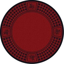 Rustic Pinecone Plaid Red 8-Foot Round Area Rug - $15,028.27 MXN