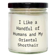 Funny Oriental Shorthair Cat Gifts Birthday 9oz Vanilla Soy Candle Quote I Like  - $24.45