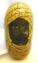 Decorated Vintage Stone with Middle Eastern Man Paperweight 6.5 x 2.5&quot; Heavy - £26.90 GBP