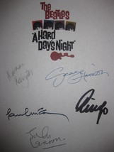 The Beatles A Hard Days Night Signed Film Movie Screenplay Script John Lennon Pa - $19.99