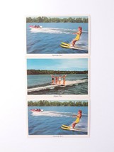 Midcentury Modern Women Water Skiing Summer Fun 3 Postcards Unposted Vin... - $12.59