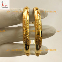 18 Kt, 22 Kt Real Solid Gold Handmade Slip-On Bracelet Bangles 14 - 28 Gms(2pcs) - £1,258.34 GBP+