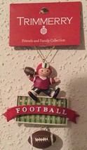 Trimmerry FOOTBALL KID With Dangle Football detail Holiday Ornament  - New - $9.94