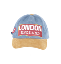Vintage London England Big Logo Stitched Spell Out Suede Denim Jean Hat ... - $19.75