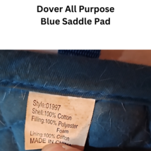 Dover All Purpose Blue English Saddle Pad USED image 5