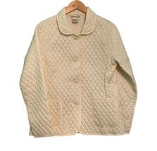 Great Northwest Quilted Jacket Vintage Womens Large Cream Buttons Pocket... - $16.83
