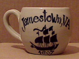 Virginia Jamestown Settlement Colony Stoneware Mug Williamsburg Pottery Factory - £7.86 GBP