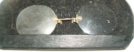 Pince-nez vintage 1800s-1900s eyeglasses, two pair; one with chain and clip - £39.32 GBP