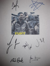 Fury Signed Film Movie Screenplay Script X7 Autrograph Brad Pitt Shia La... - $19.99