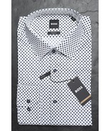 HUGO BOSS Herren Joe Kent Reg Passform Navy Gepunktet Stretch Baumwolle ... - $87.71 CAD