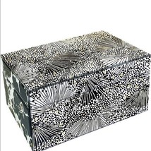 TRINA TURK Floral Mirror Accessories/Jewelry Box, Black/White, NWT - $56.09