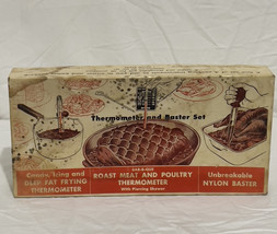 Vintage TCA Cooking Aid Set Candy &amp; Meat Thermometer &amp; Baster In Box Mod... - €10,38 EUR