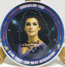 Star Trek The Next Generation Troi Mini Plate 1992 Marina Sirtis Autogra... - $38.69
