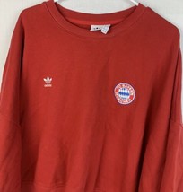 Adidas Sweatshirt FC Bayern Munchen Soccer Red Women’s XL Crop Trefoil Logo - £26.32 GBP