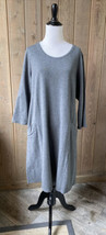 J. Jill Pure Jill L Tall Dress Knit Stretch Scoop Neck 3/4 Sleeve Gray W... - $34.95