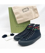 NWT Gucci GG men’s black interlocking G canvas high-top sneakers as 8.5G - £531.80 GBP