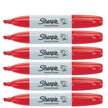 Sharpie 38283 Sharpie Chisel Tip Permanent Marker Open Stock - Red 6pk - $16.99