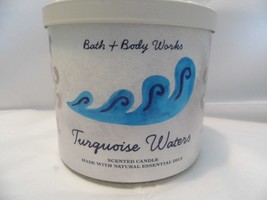 TURQUOISE WATERS Bath &amp; Body Works 3 Wick Candle  14.5OZ  New - £20.14 GBP