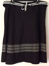 Covington Skirt size 14 women black, zipper on side belt, just pass knee... - $10.15