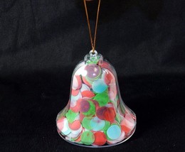 Christmas Bell Shape Bath Soap Ornament w/Colorful Confetti Discs, Flora... - $4.85